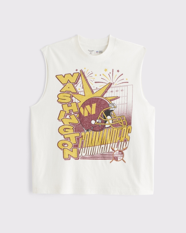Washington Commanders Muscle Tank, Cream-commanders view 1