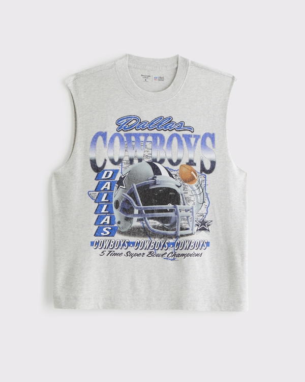 Dallas Cowboys Muscle Tank, Light Gray-cowboys view 1
