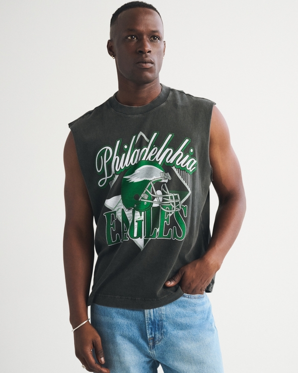 Philadelphia Eagles Muscle Tank, Black-eagles view 1