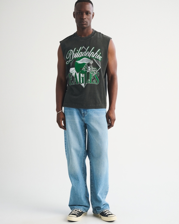 Philadelphia Eagles Muscle Tank, Black-eagles view 2