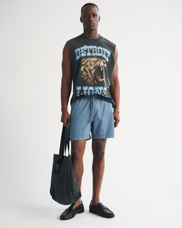 Detroit Lions Muscle Tank, Black-lions view 2