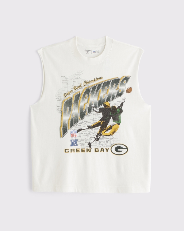 Green Bay Packers Muscle Tank, Cream-packers view 1