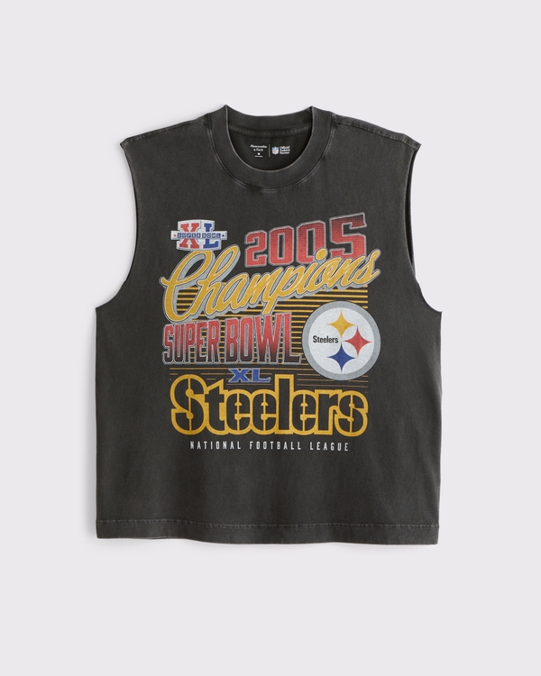 Pittsburgh Steelers Muscle Tank, Black-steelers view 1