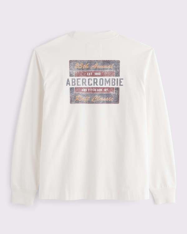 Long-Sleeve Premium Heavyweight 2.0 Logo Tee, Cream view 1
