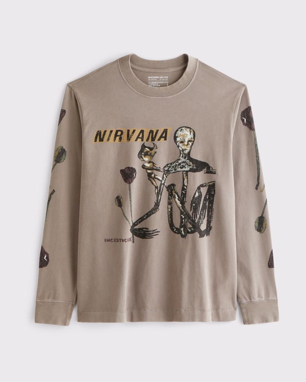 Men's Nirvana Long-Sleeve Premium Heavyweight 2.0 Graphic Tee