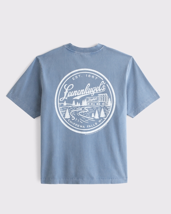 Leinenkugel's Graphic Premium Heavyweight 2.0 Tee, Gray Blue view 1