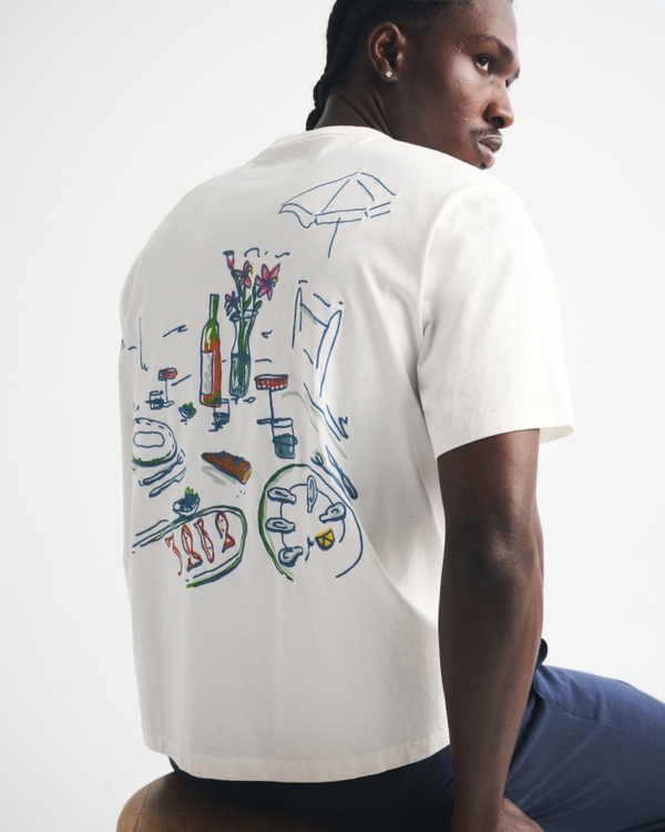 Boxy Graphic Tee, Off-white view 2