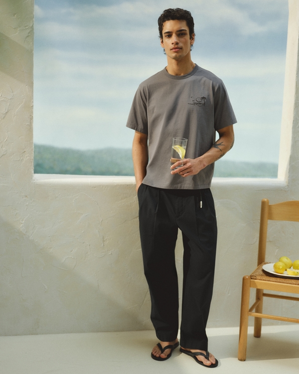 Boxy Graphic Tee, Dark Gray view 2