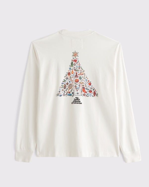 Long-Sleeve Premium Heavyweight Logo Tee, Cream view 1