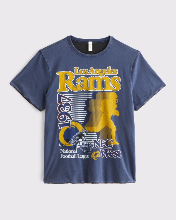 Los Angeles Rams Home & Away Reversible Tee, Navy - Rams view 1