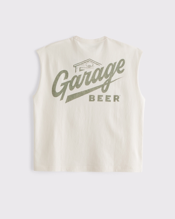 Garage Beer Vintage-Inspired Graphic Tank, Cream view 1
