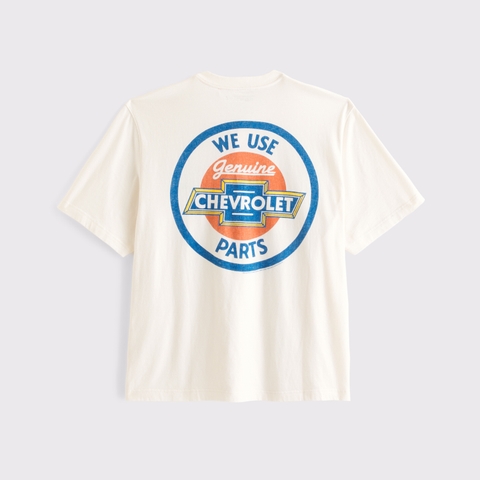 Мужские футболки Abercrombie & Fitch Chevrolet Vintage-Inspired Graphic Henley Tee