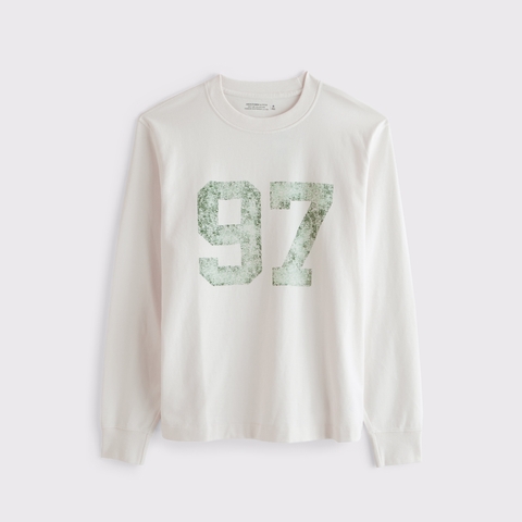 Мужские футболки Abercrombie & Fitch Long-Sleeve Premium Heavyweight 2.0 Graphic Tee
