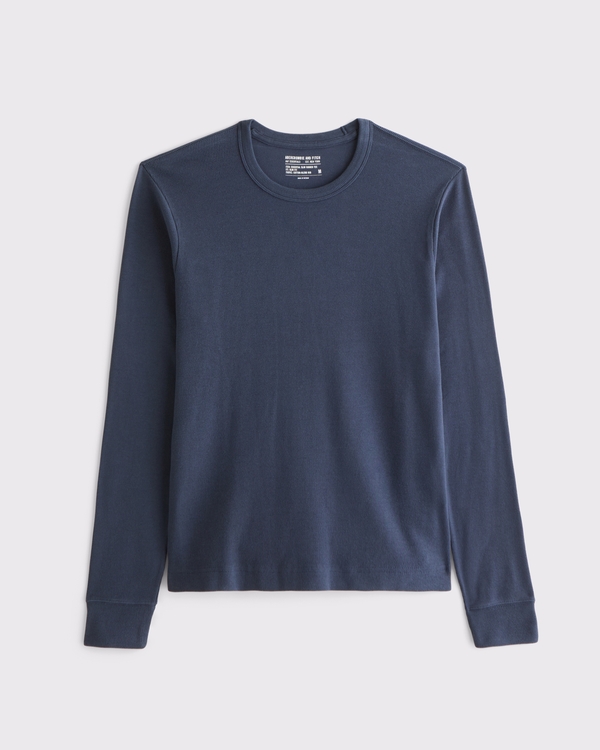 Long-Sleeve Essential Slim Ribbed Tee, Sapphire view 1