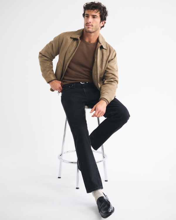 Long-Sleeve Essential Slim Ribbed Tee, Chocolate Brown view 2