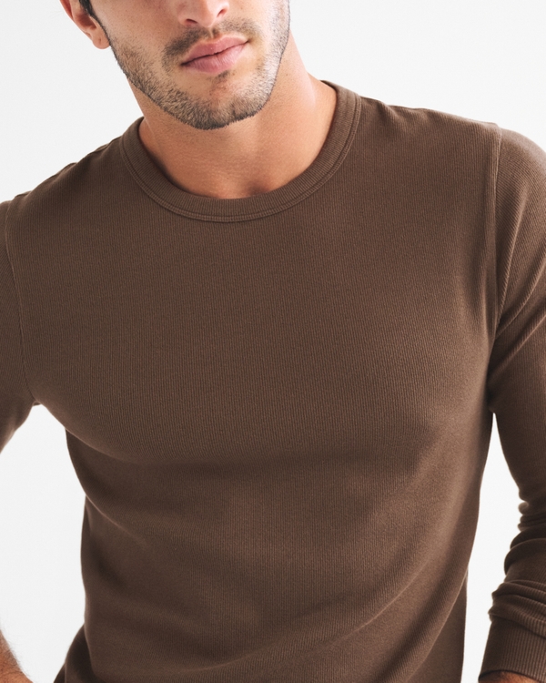 メンズ 長袖 エッセンシャル スリム リブTシャツ | メンズ トップス