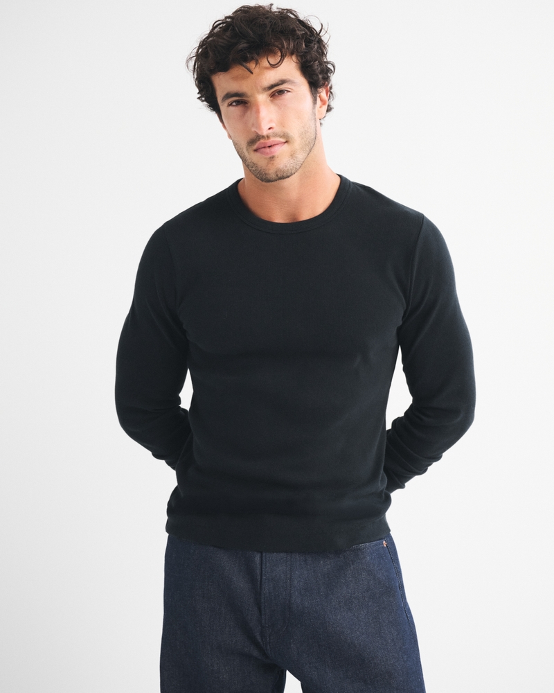 Long-Sleeve Essential Slim Ribbed Tee - thumbnail 2