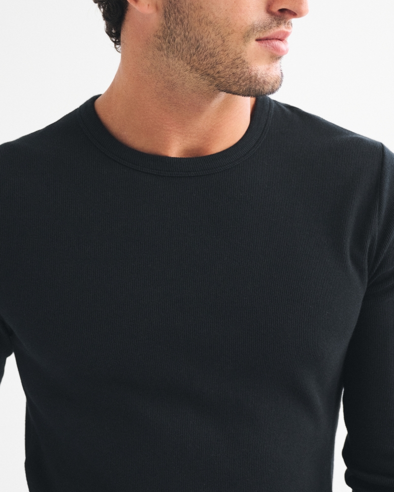 Long-Sleeve Essential Slim Ribbed Tee - thumbnail 3