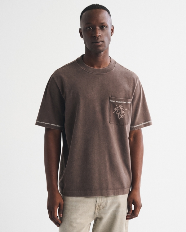 Premium Heavyweight 2.0 Tee, Chocolate Brown Wash view 2