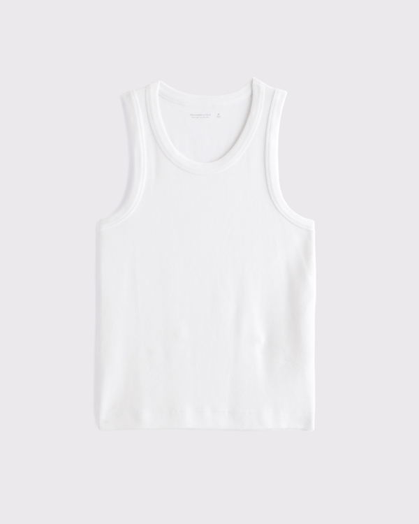 Heavyweight Rib Tank, White view 1