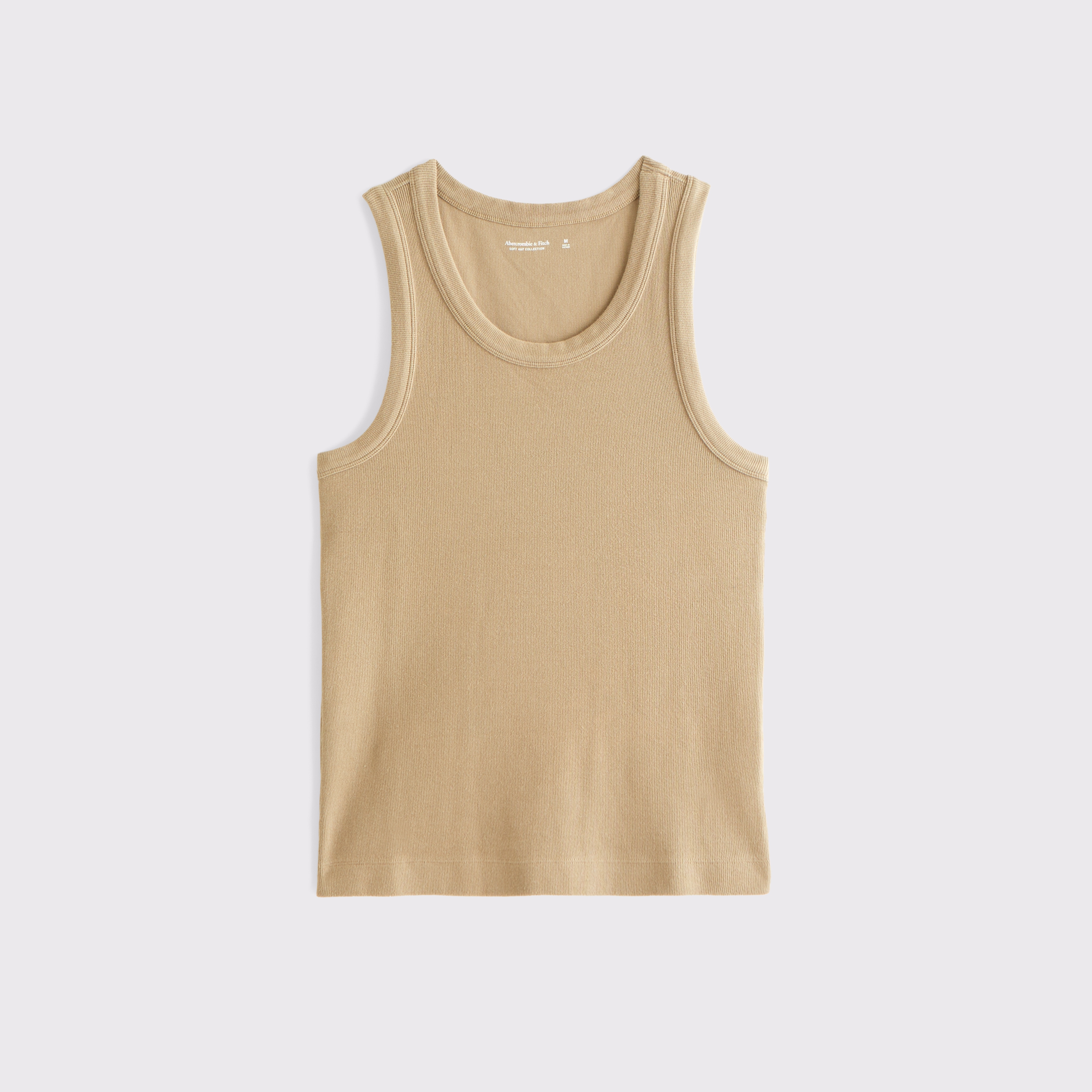 Мужской топ Abercrombie & Fitch Heavyweight Rib Tank, цвет: Светлый коричневый — фото 1