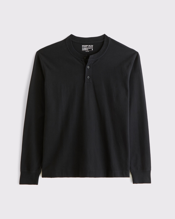 Premium Heavyweight 2.0 Henley, Black view 1