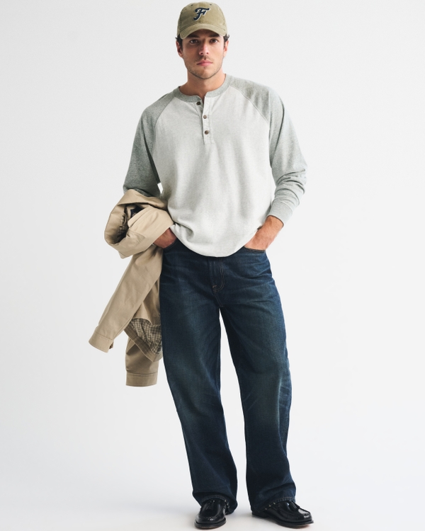 Premium Heavyweight 2.0 Henley, Heather Gray view 2