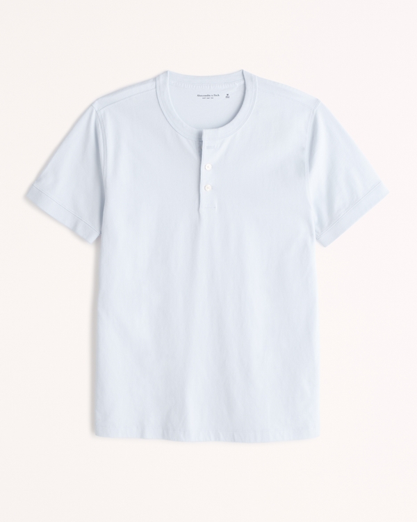 Essential Henley Tee, Light Blue