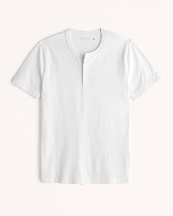 HOLLISTER Mens Henley T-Shirt Top Small White Cotton, Vintage &  Second-Hand Clothing Online