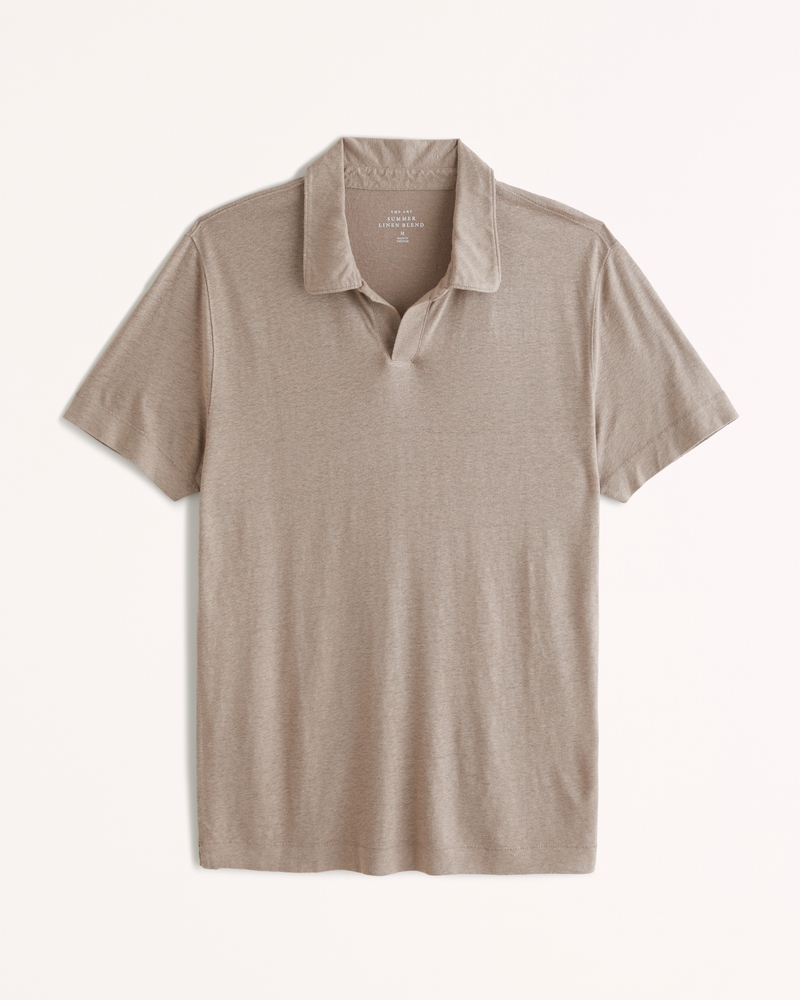 Men's Summer Linen-Blend Polo, Men's Clearance