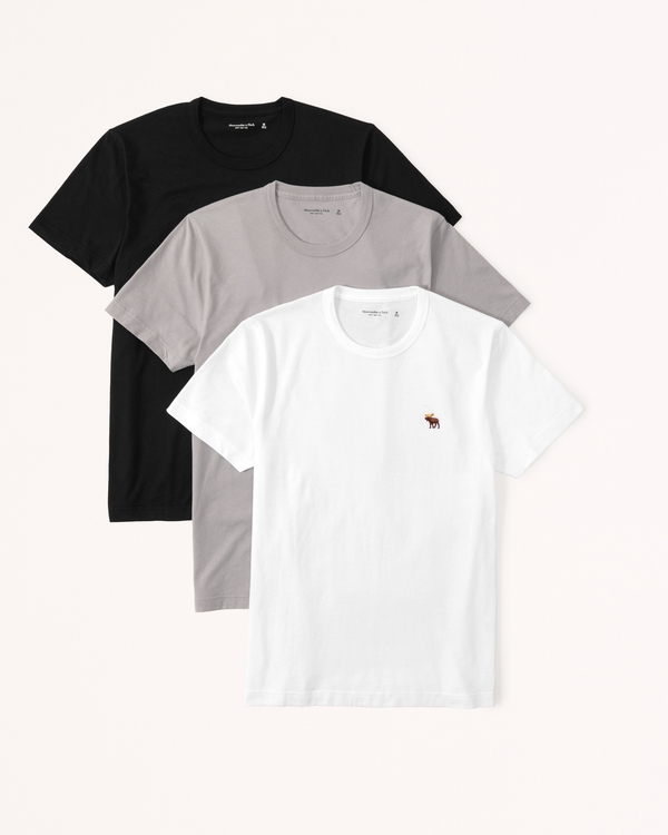 3-Pack Signature Icon Tee, Black, Grey, And White