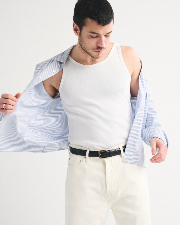 Essential Ribbed Tank, White view 1