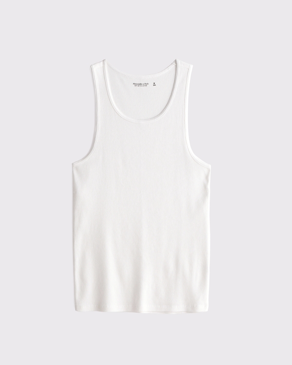 Essential Ribbed Tank, White view 2