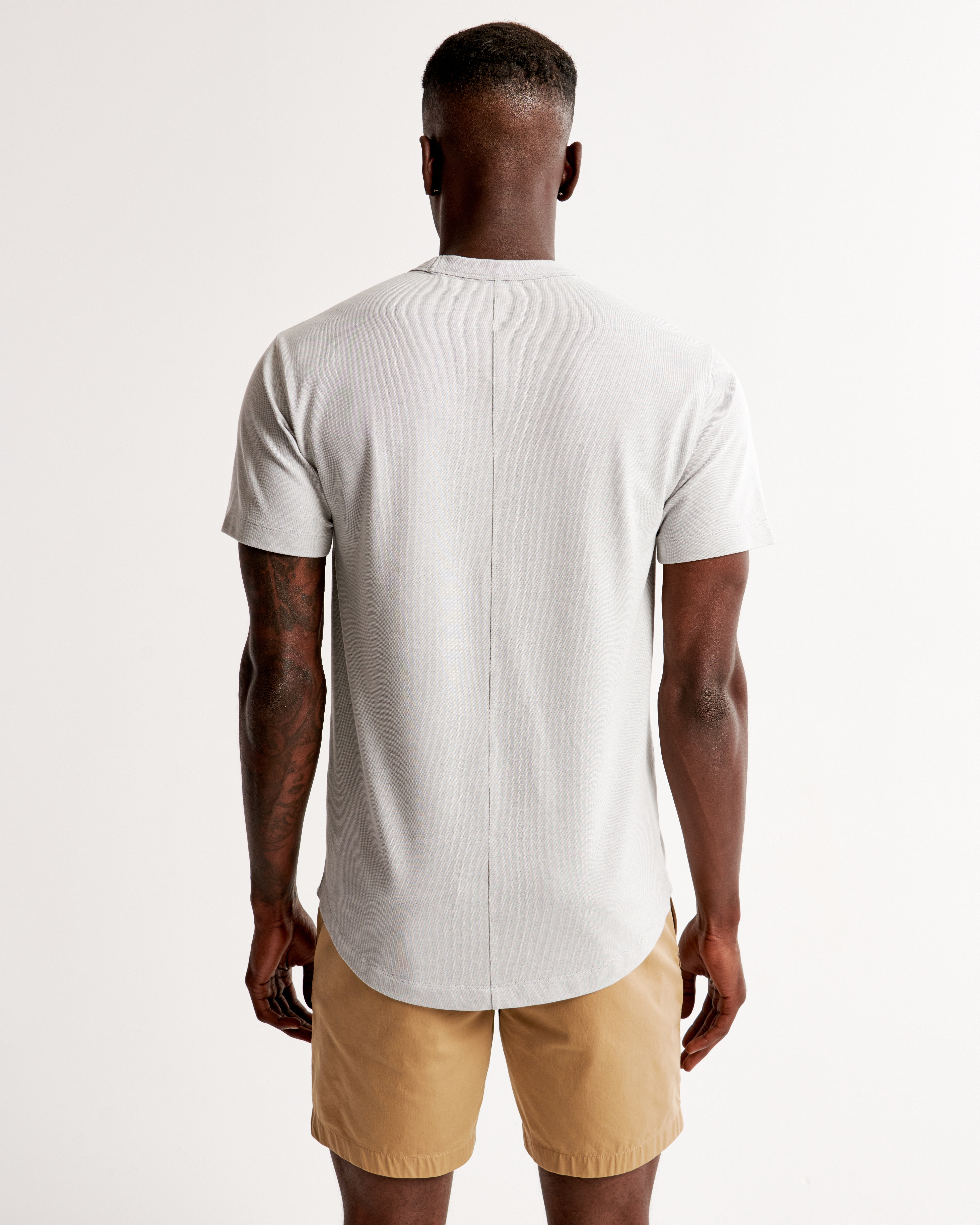 Curved hem shop t shirt