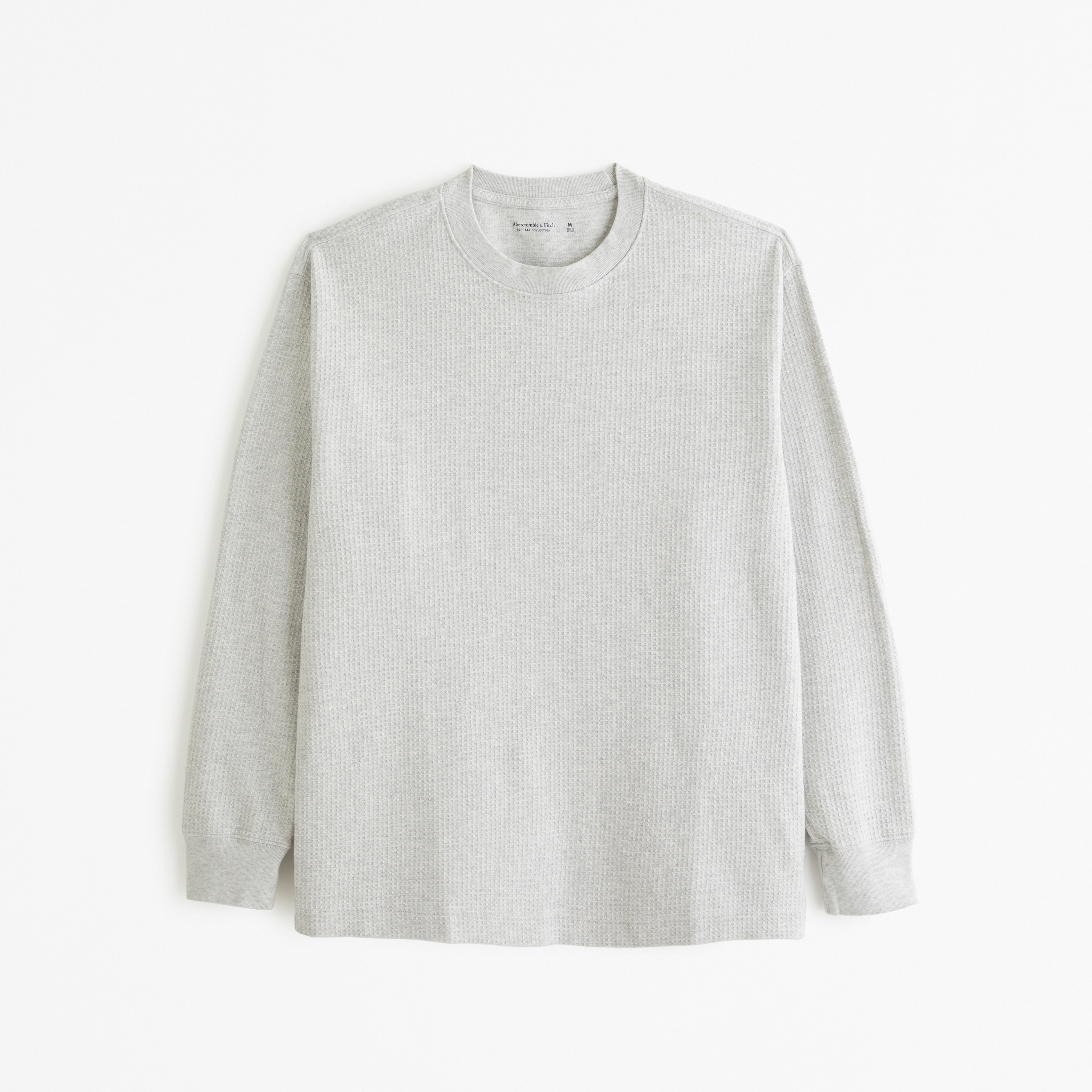 waffle knit cotton long sleeve tee