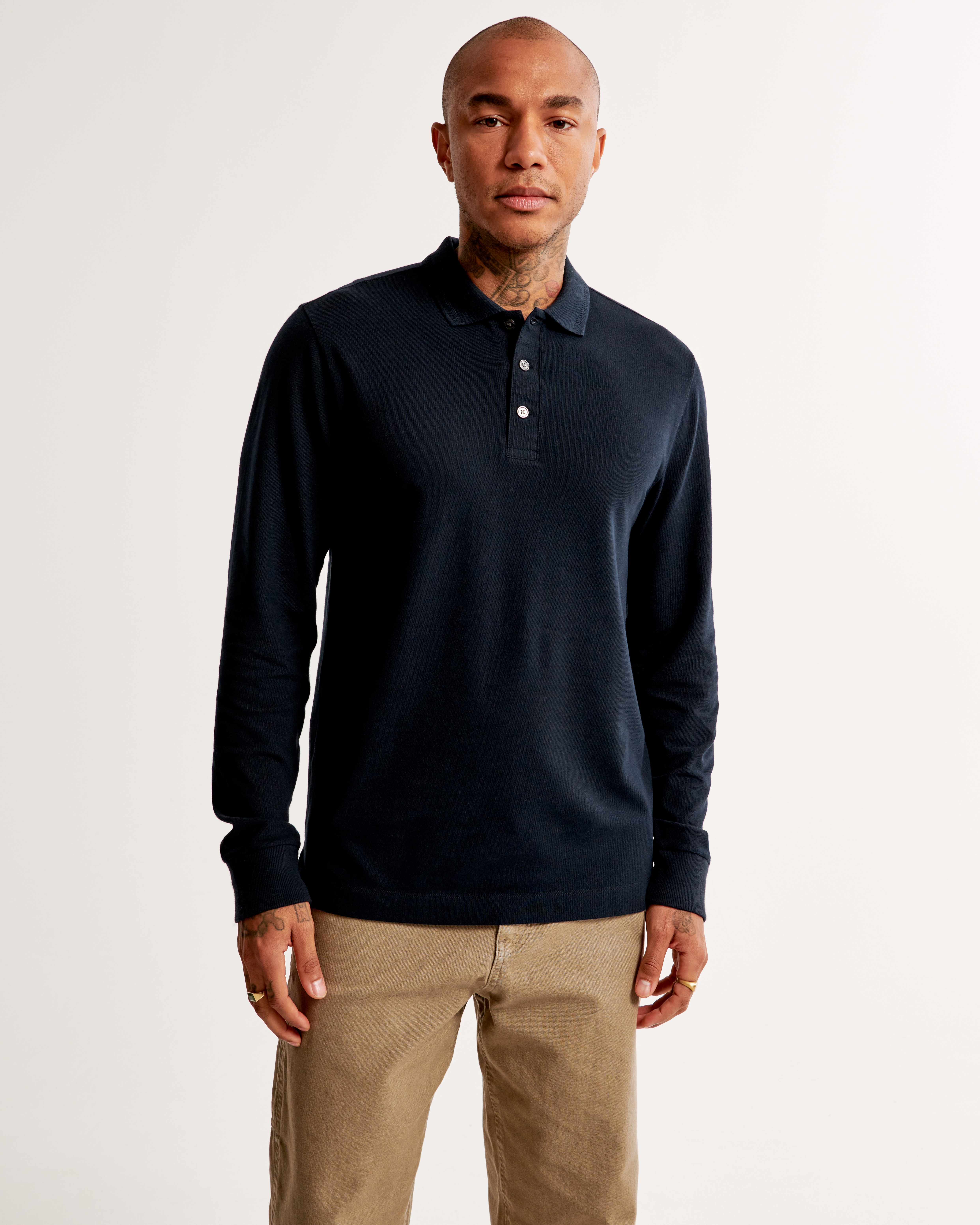 Abercrombie long shop sleeve polo