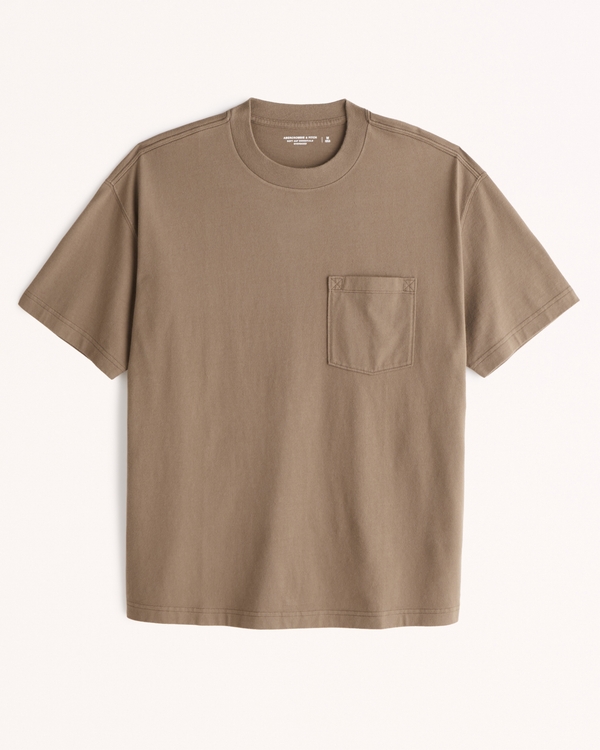 Essential Oversized Pocket Tee, Brown view 1