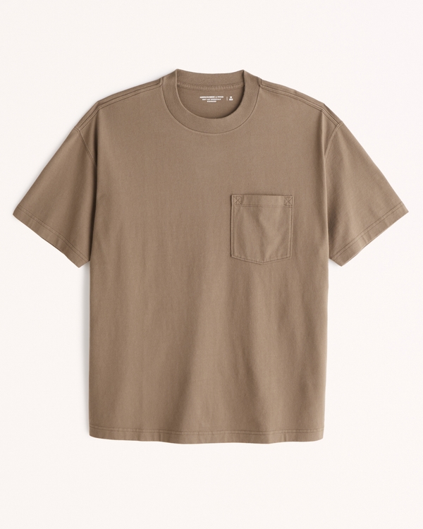 Essential Oversized Pocket Tee, Brown