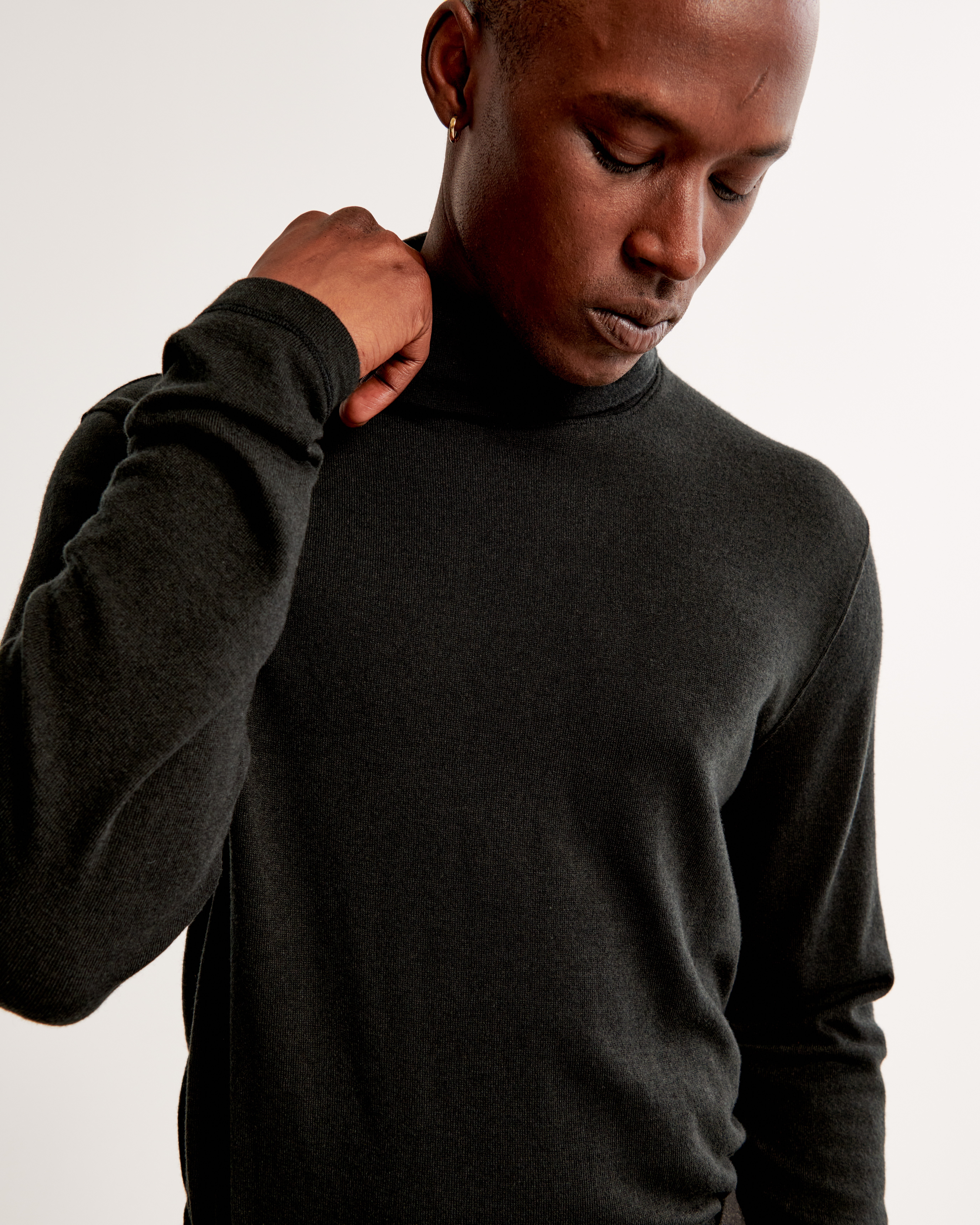 Black merino turtleneck mens sale