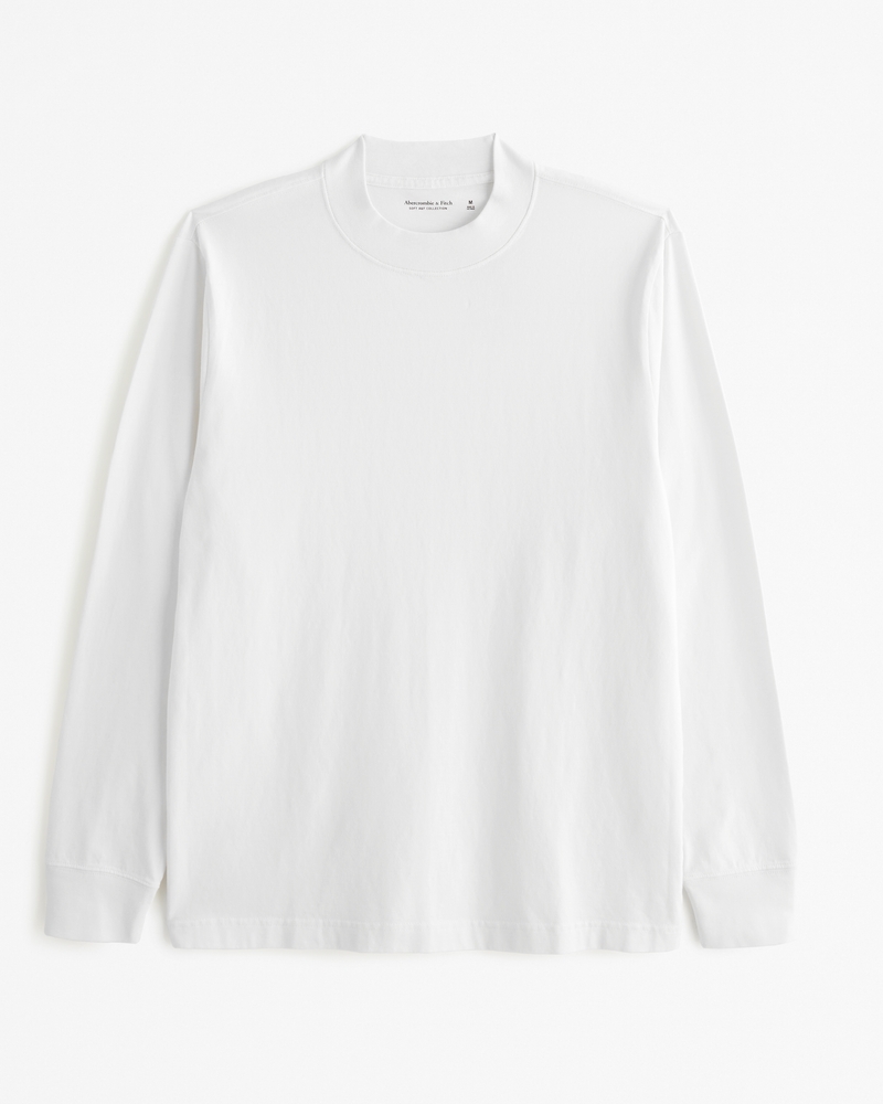 Long-Sleeve Polished Mockneck Tee