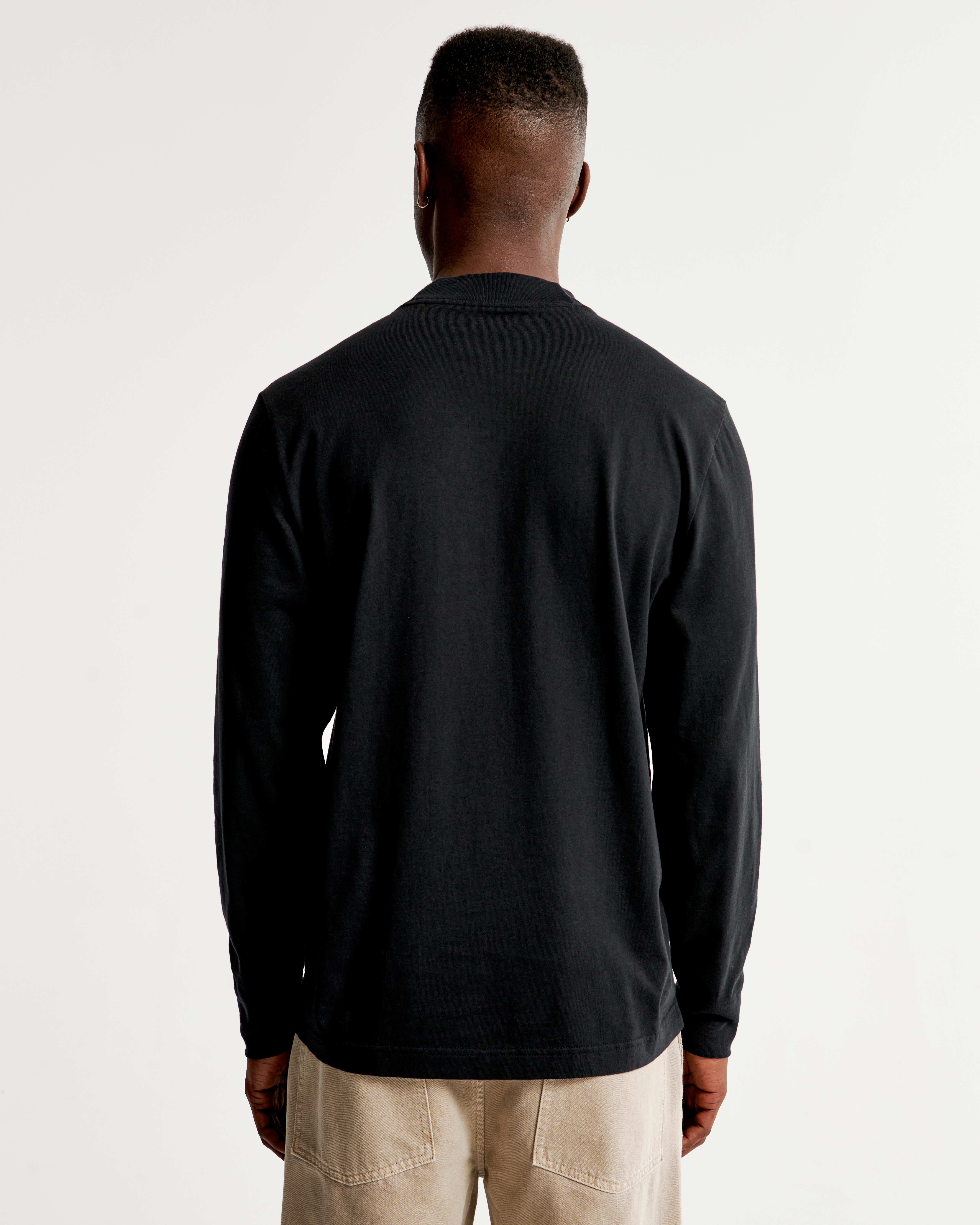 Long-Sleeve Polished Mockneck Tee