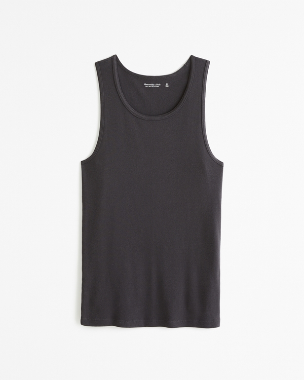 Essential Ribbed Tank, Black view 2
