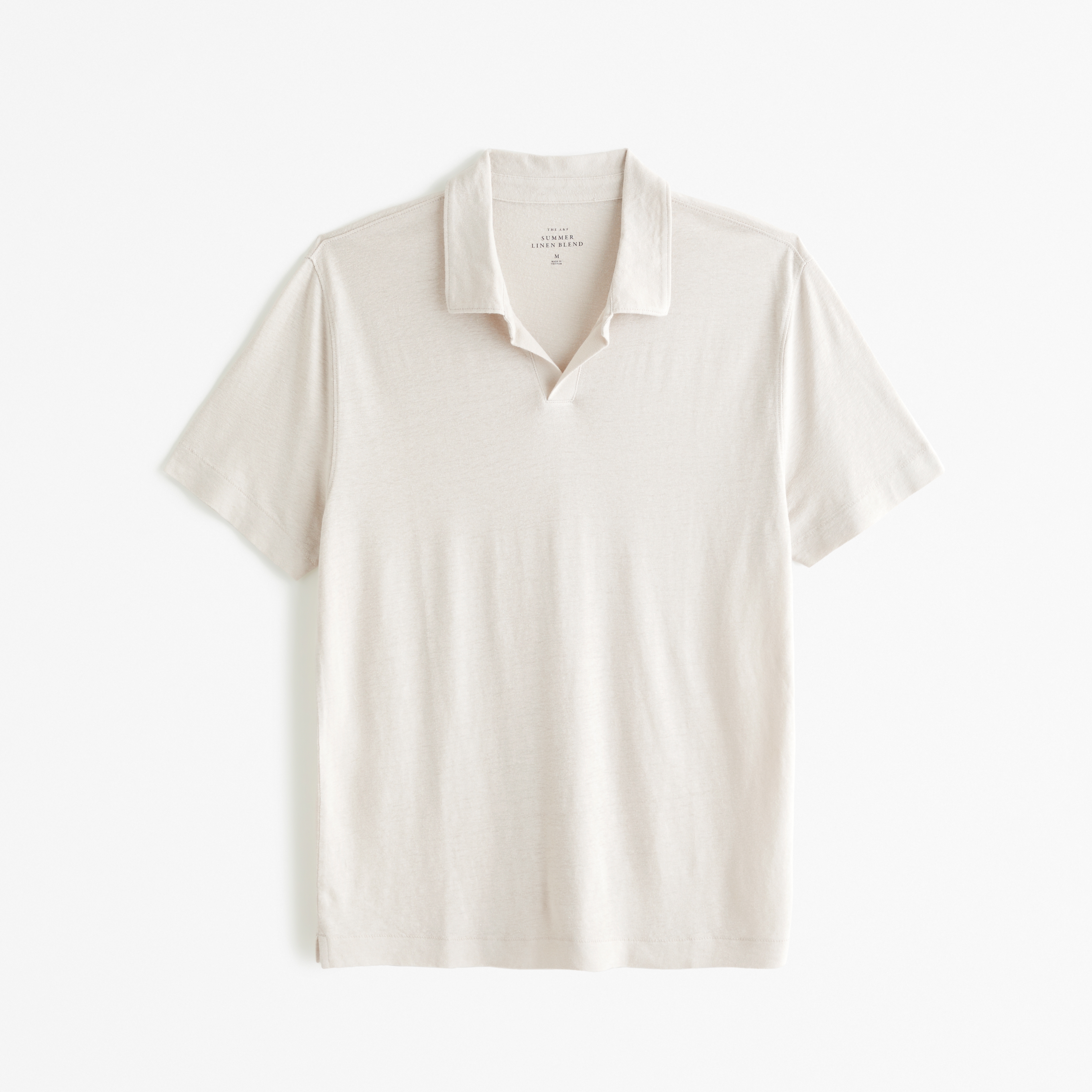 Men's Summer Linen-Blend Johnny Collar Polo | Men's Tops