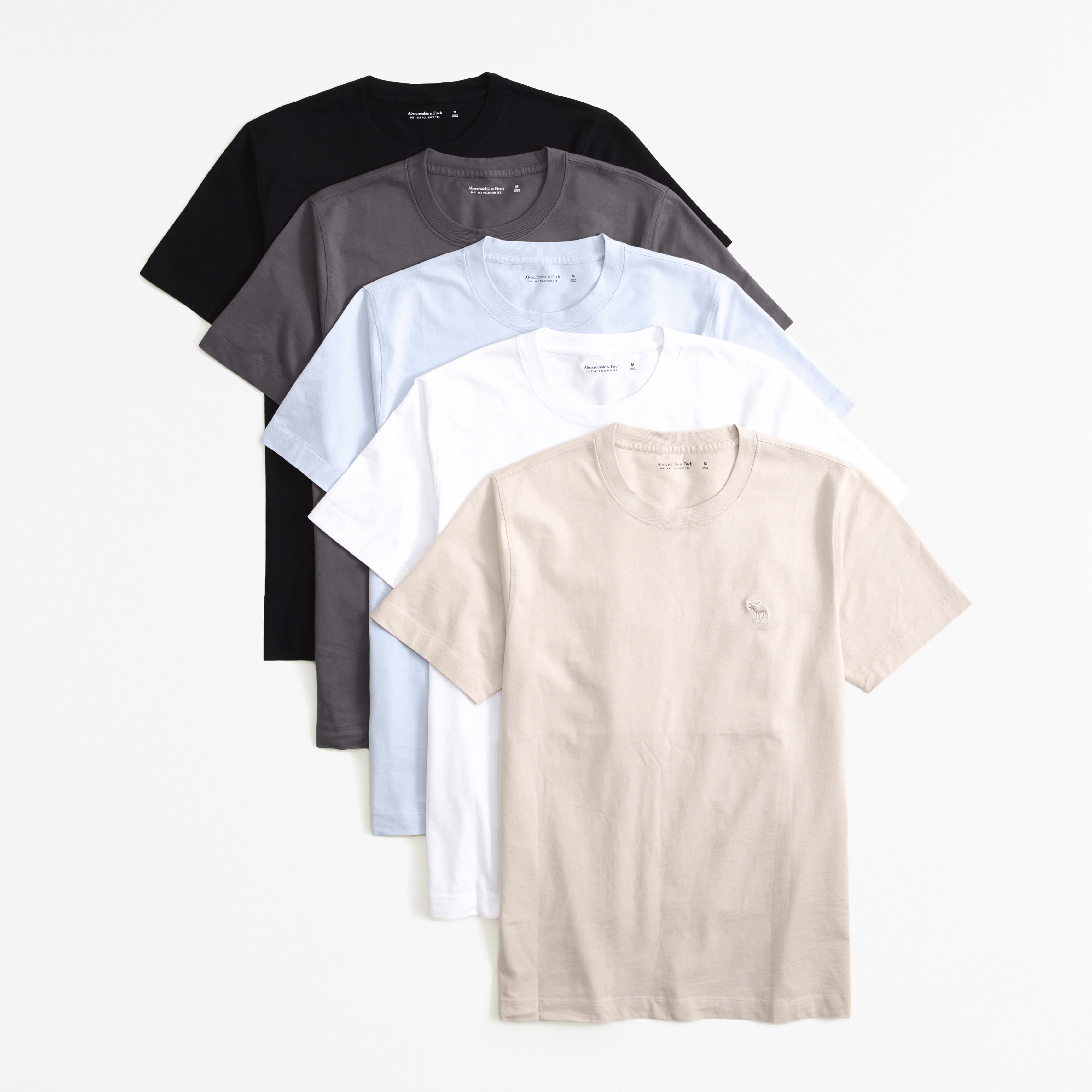 Men's 5-Pack Polished Elevated Icon Tees | Men's Tops - Abercrombie