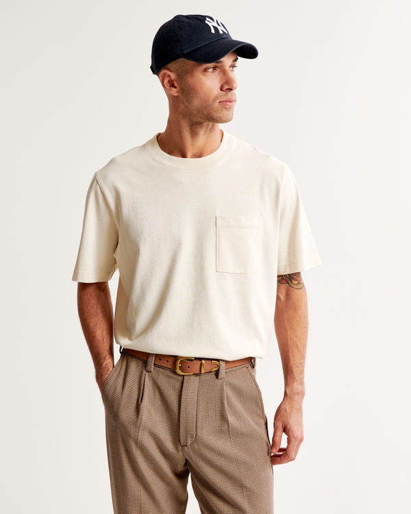 Premium Elevated Tee, Cream view 1