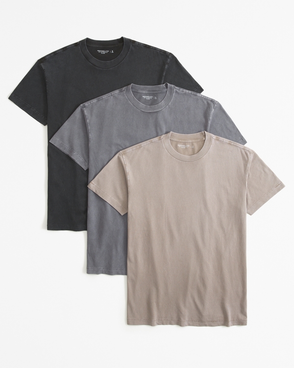 3-pack Slim Fit T-shirts - Black - Men