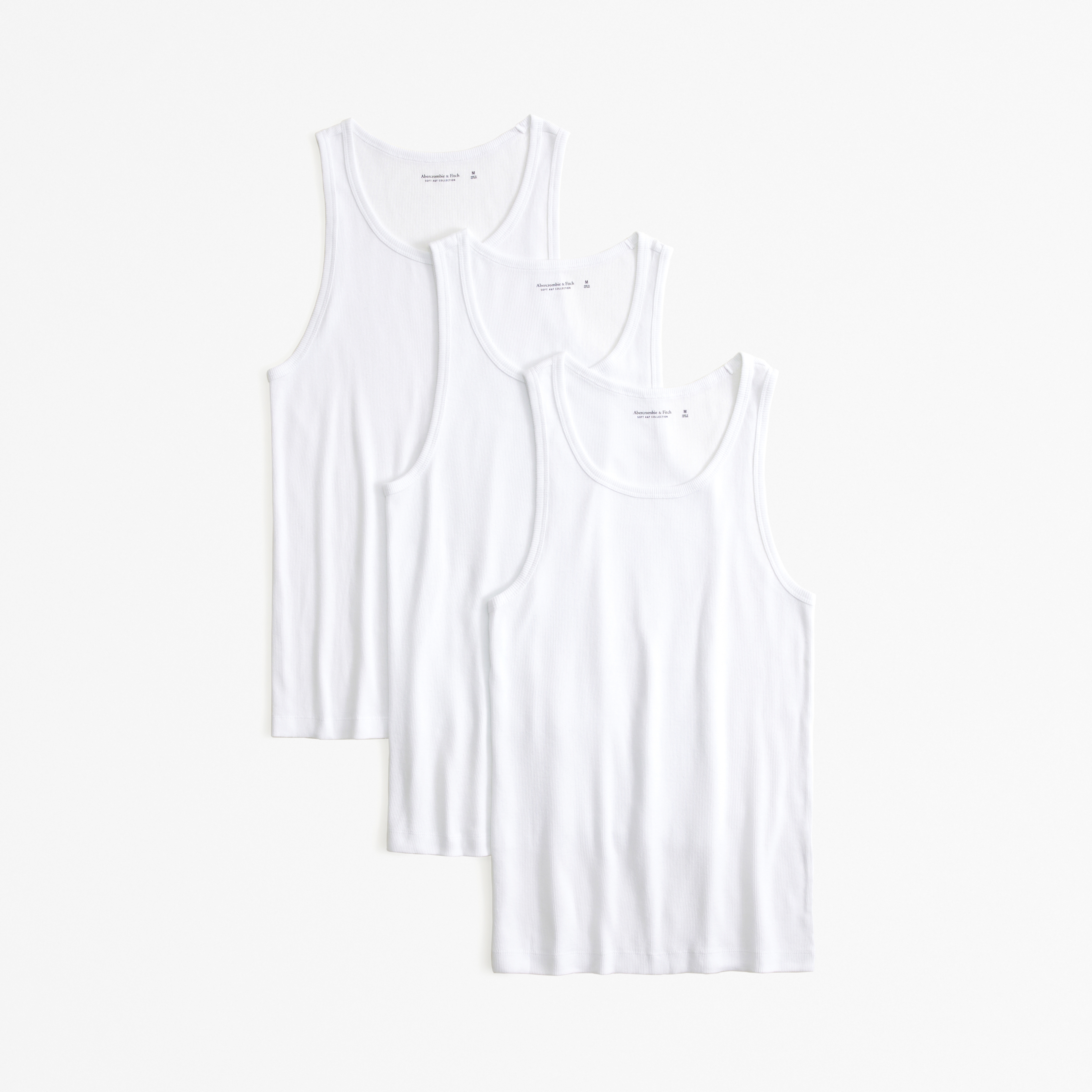 Abercrombie & Fitch 3-pack Ribbed Tanks In White