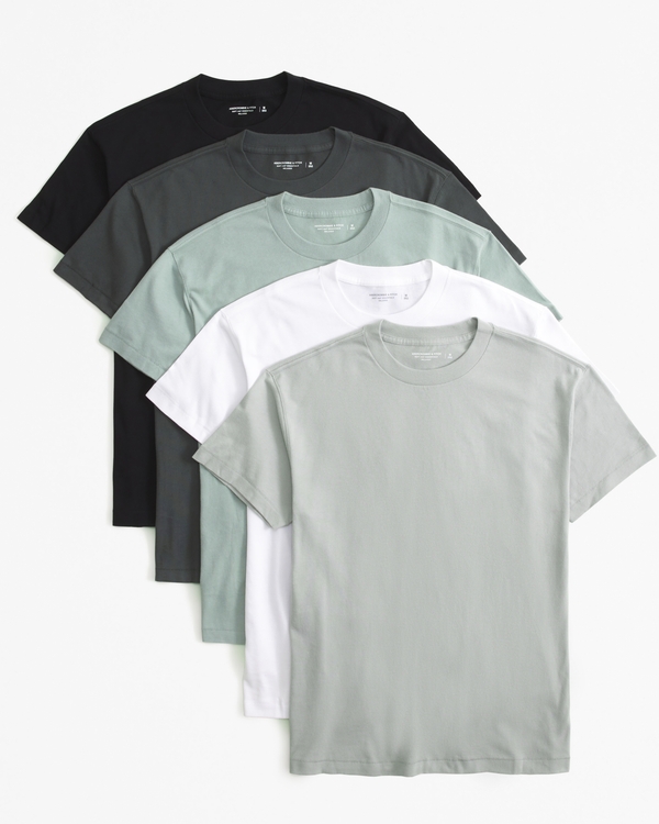 Buy Grey/White/Black/Navy Blue/Khaki Green Cap Sleeve T-Shirts 5 Pack from  Next USA