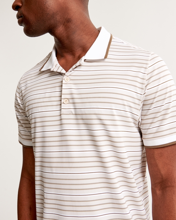 Performance Polo, Tan Stripe view 2
