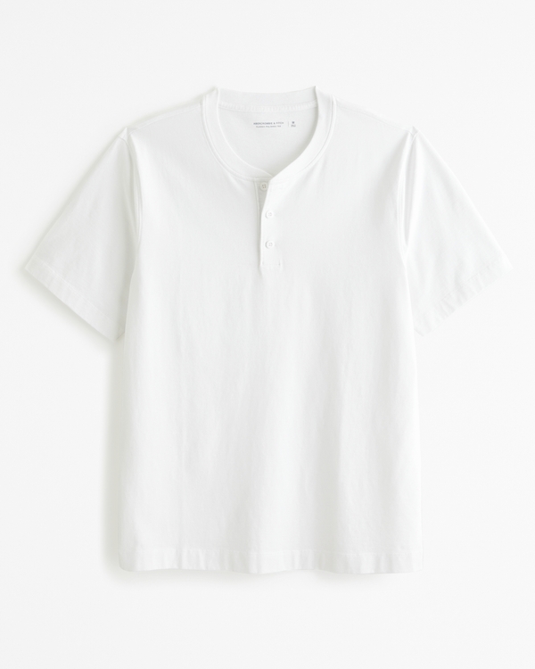 Classic Polished Henley Tee, White view 1